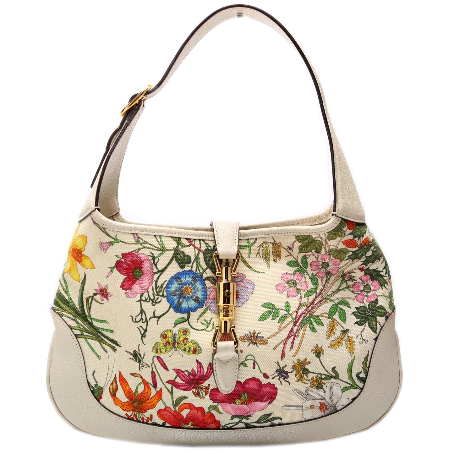 Gucci 550152 Jackie Medium Flora Canvas Hobo Bag