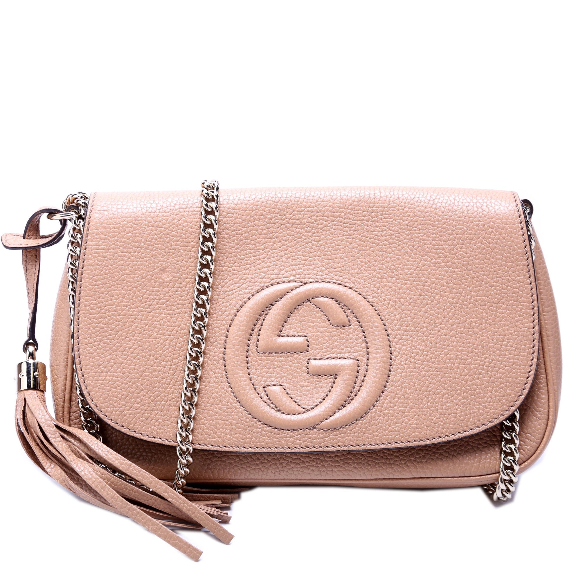 Gucci Soho Chain Tassel Flap Beige 536224 Bag