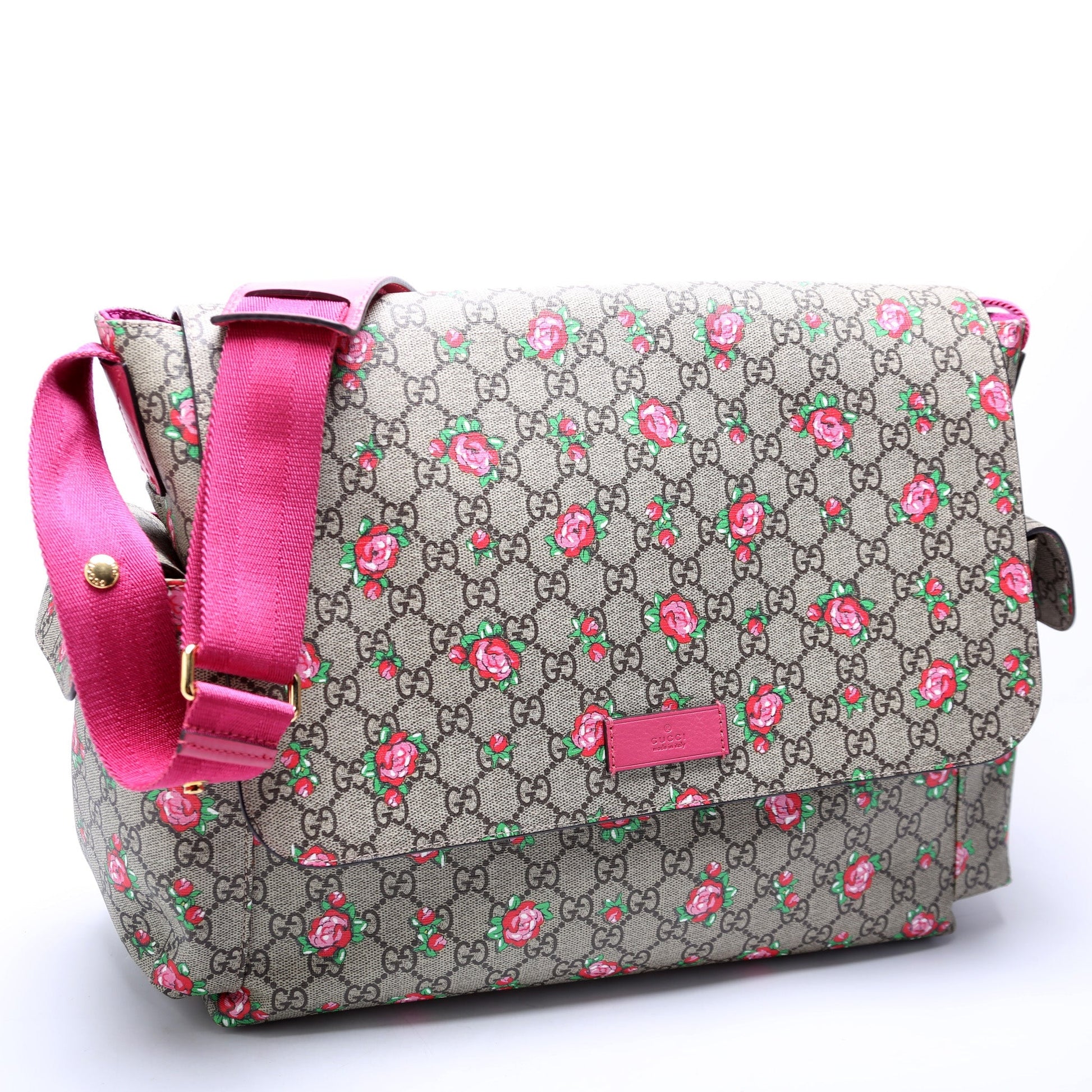 Gucci 211131 GG Plus Rose Bud Diaper Bag