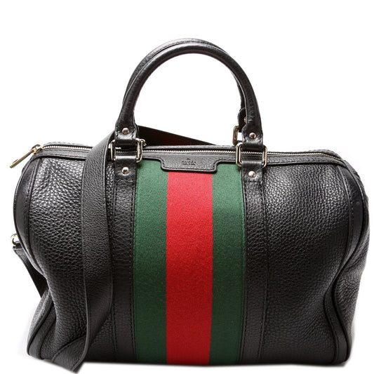 Gucci 247205 Boston Web Leather Bag