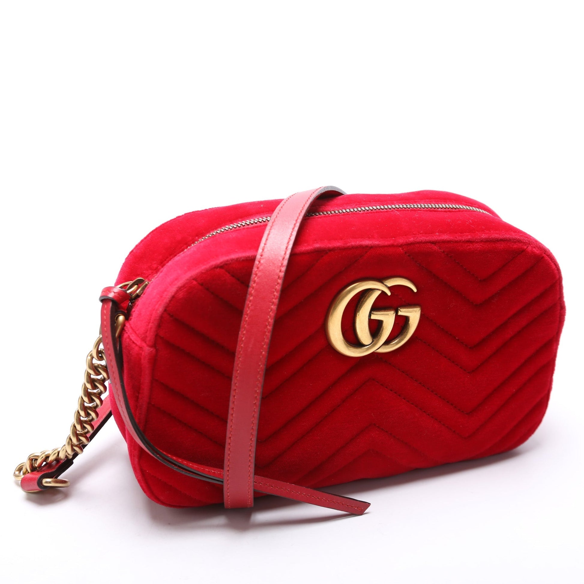 Gucci 447632 Marmont Small Velvet Camera Bag