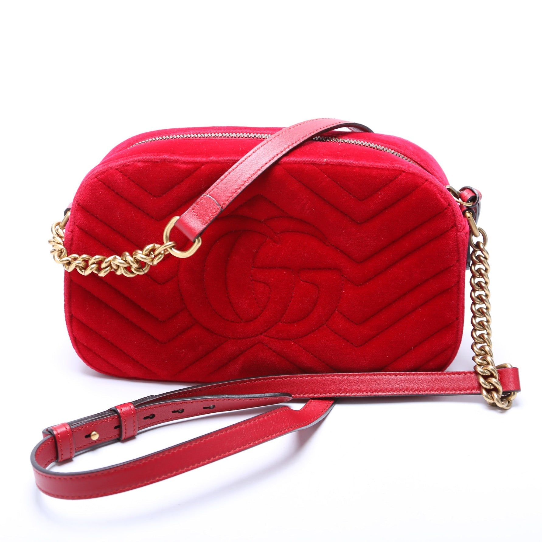Gucci 447632 Marmont Small Velvet Camera Bag