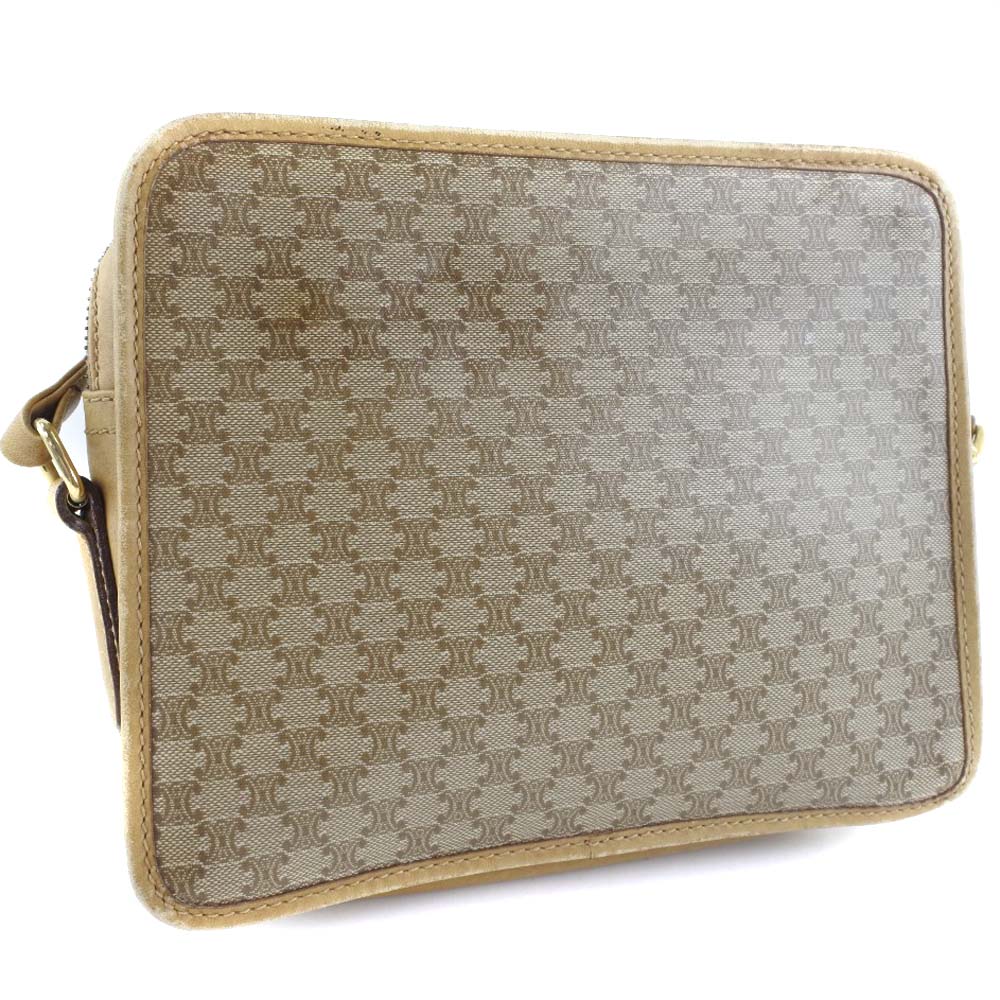 CELINE Shoulder Bag PVC Brown Macadam Women