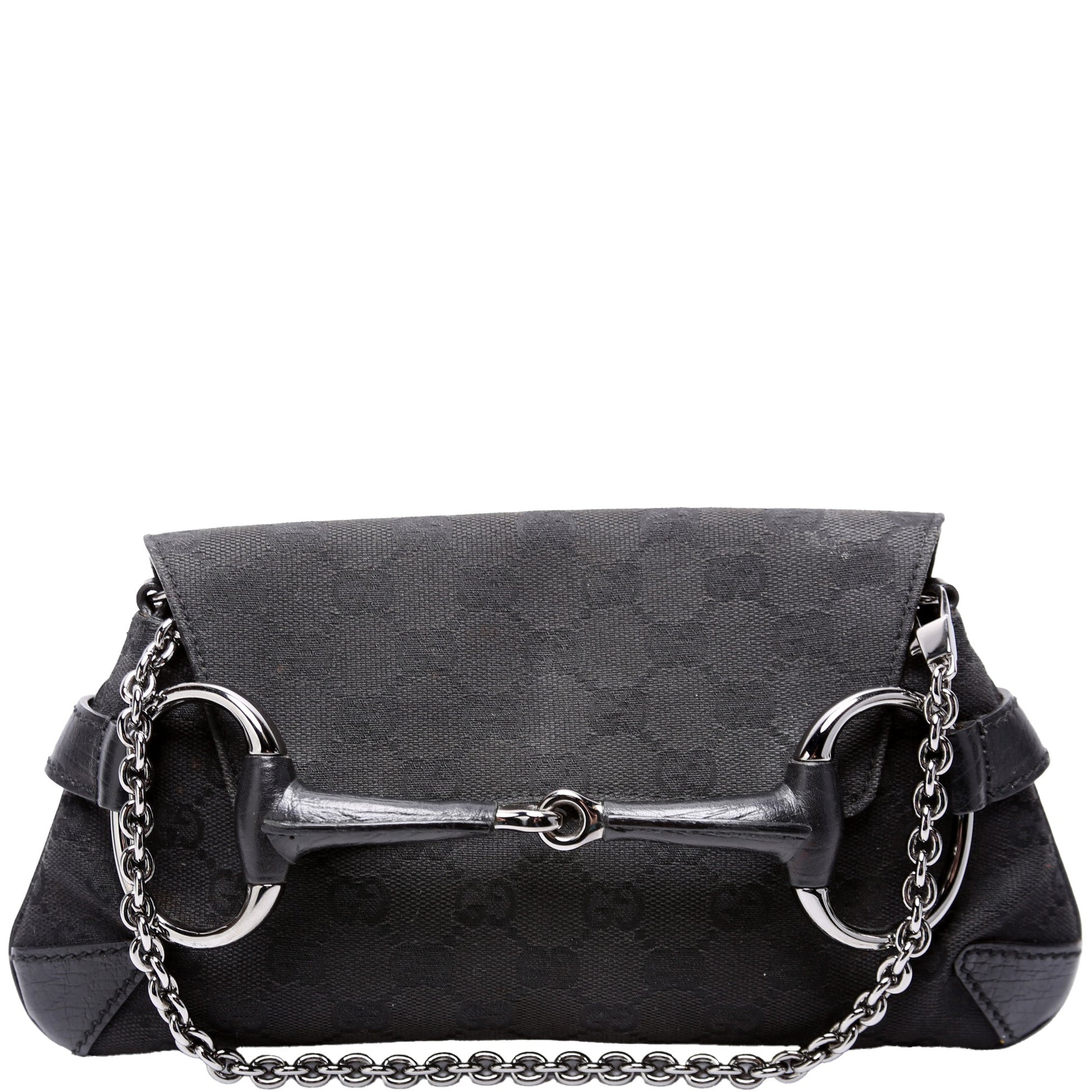 Gucci Horsebit GG Canvas Clutch 114923 Bag