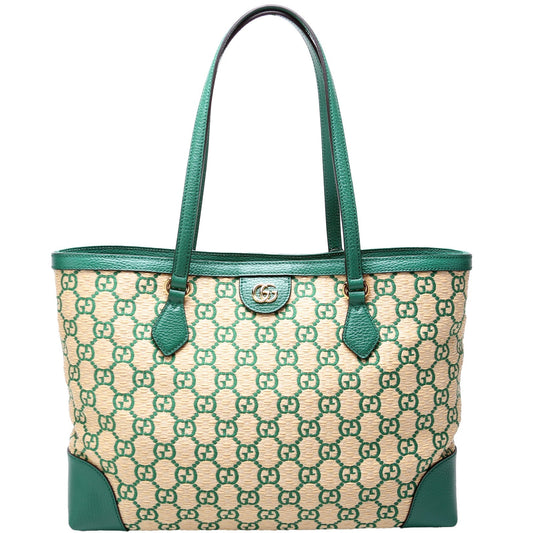 Gucci 631685 Ophidia GG Straw Tote Bag