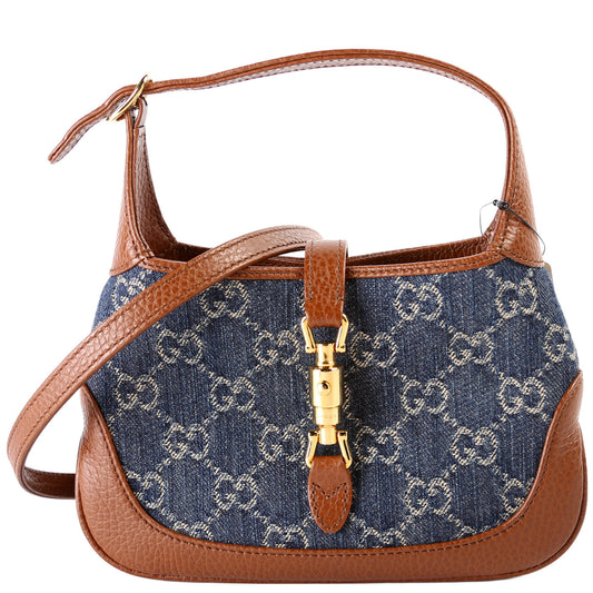 Gucci New GG Denim Jackie 1961 Mini Hobo 637092 Bag