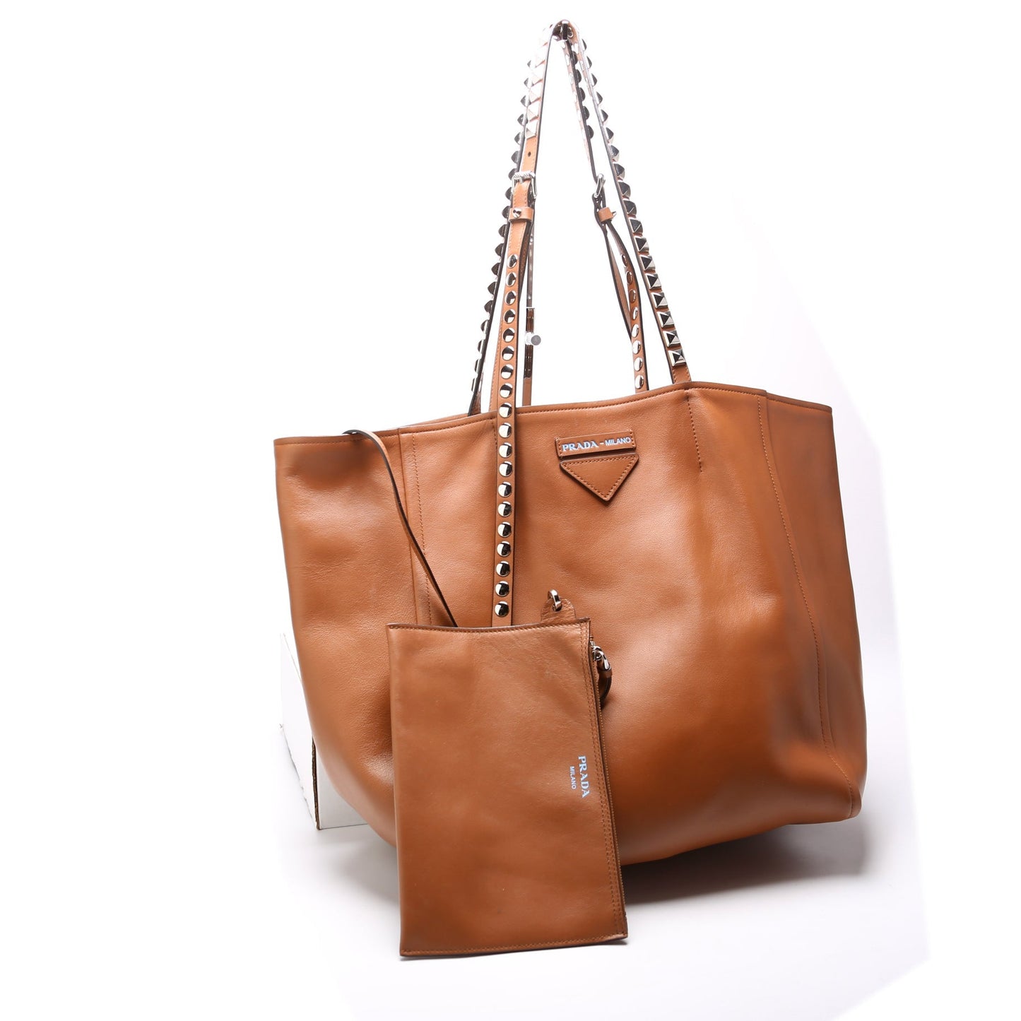 Prada Grace Lux Studded Large Concept Shopper Tote Bag