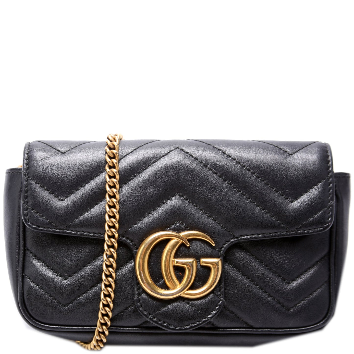 Gucci 476433 Marmont Leather Super Mini Flap Bag