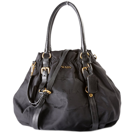 Prada Tessuto Canapa Logo Tote Bag