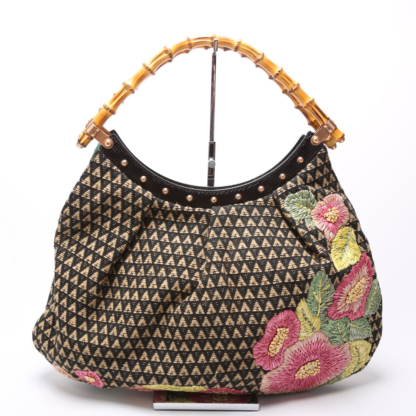 Gucci 125584 Bamboo Raffia Bag