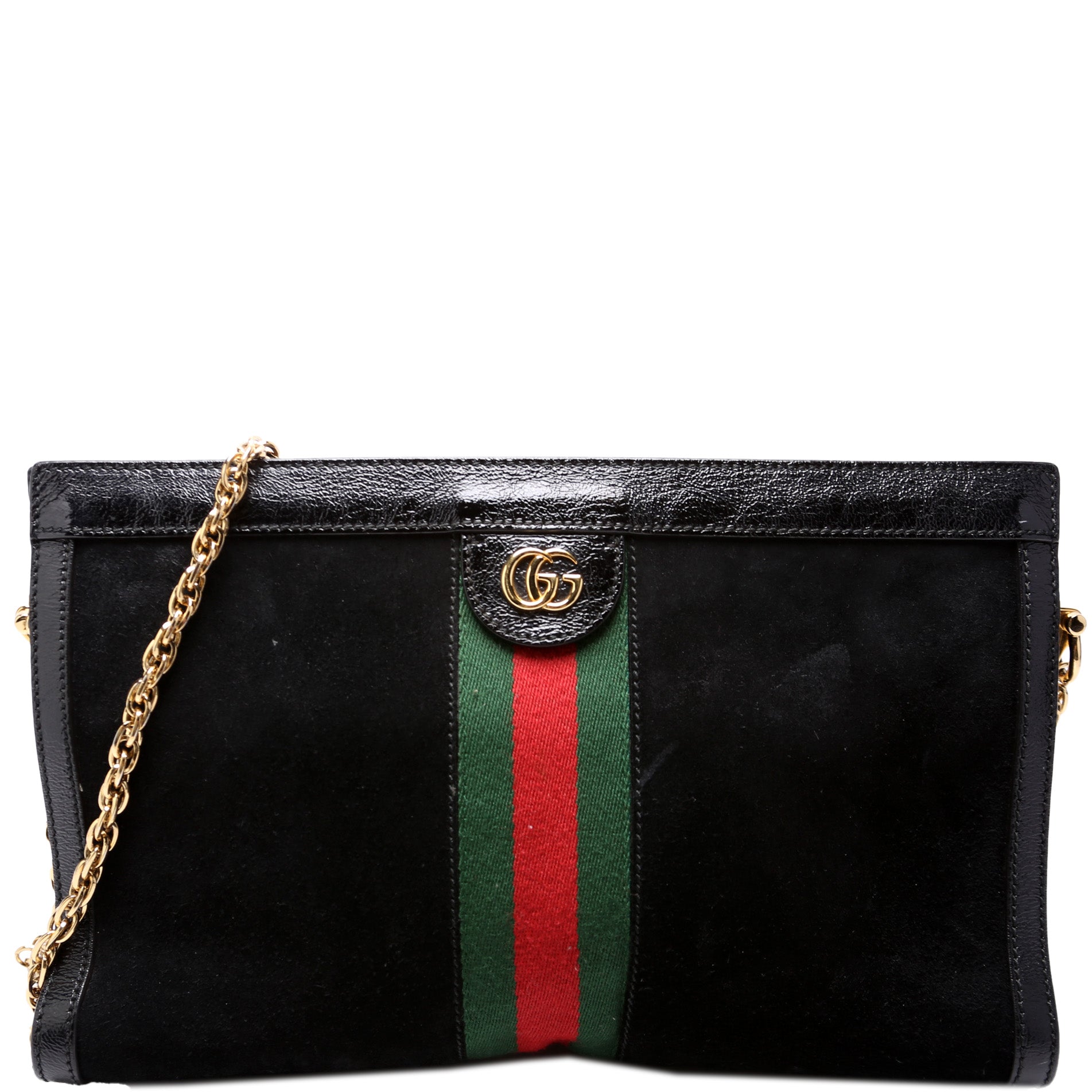 Gucci 503876 Ophidia Suede Shoulder Web Medium Bag