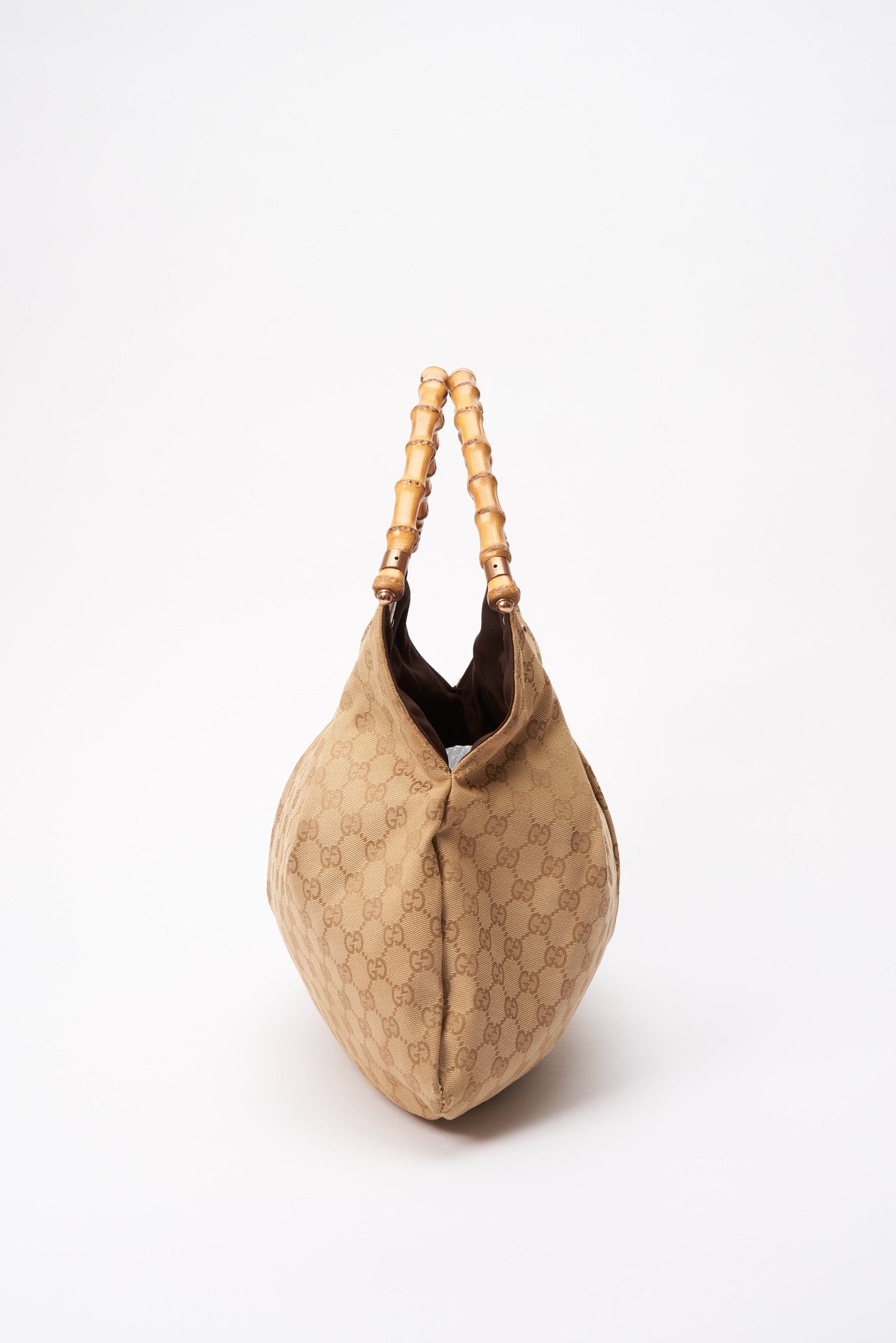 Gucci Bamboo Leather Canvas Shoulder Bag Style 3