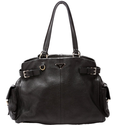 Prada BR2703 Vitello Daino Side Pocket Bag