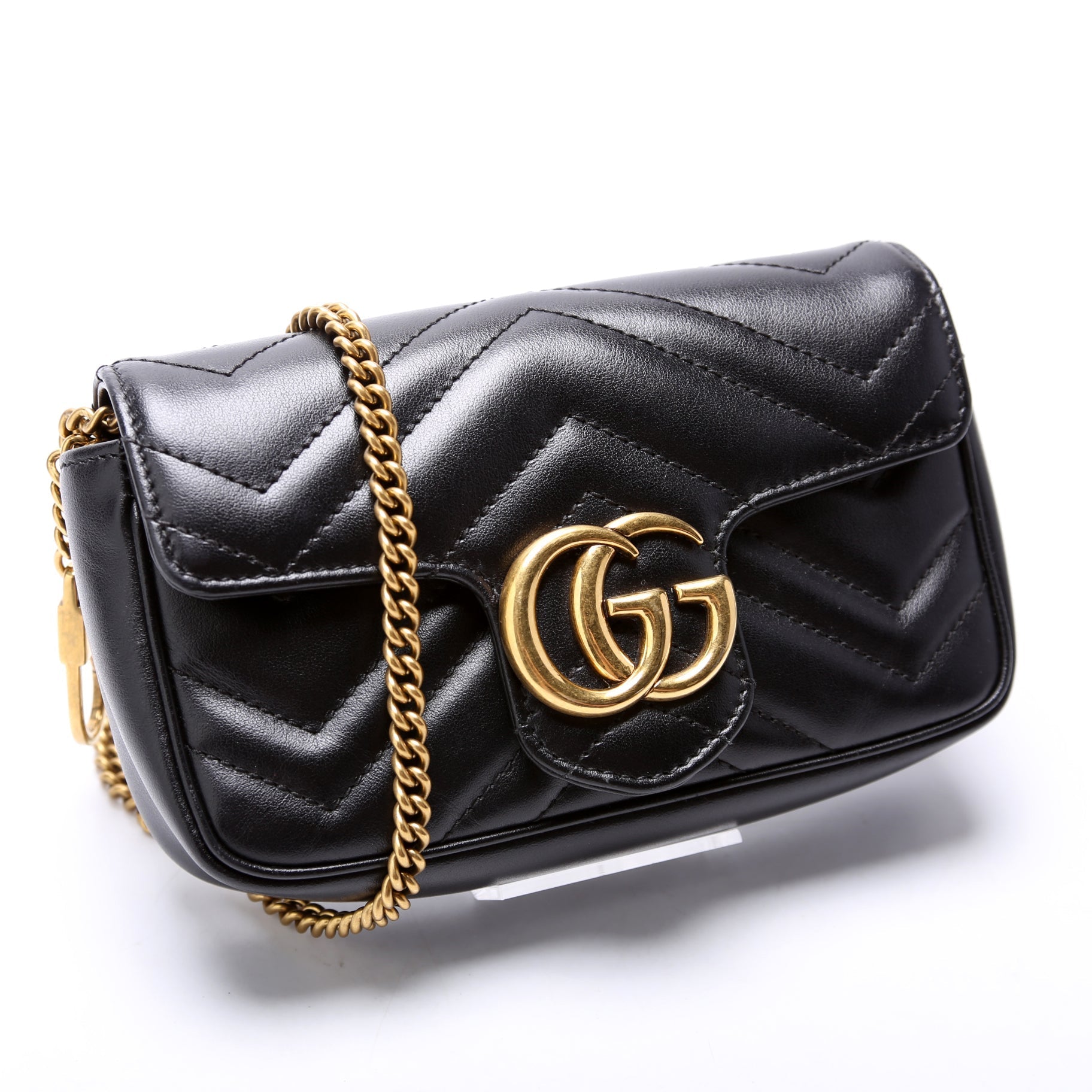 Gucci 476433 Marmont Leather Super Mini Flap Bag