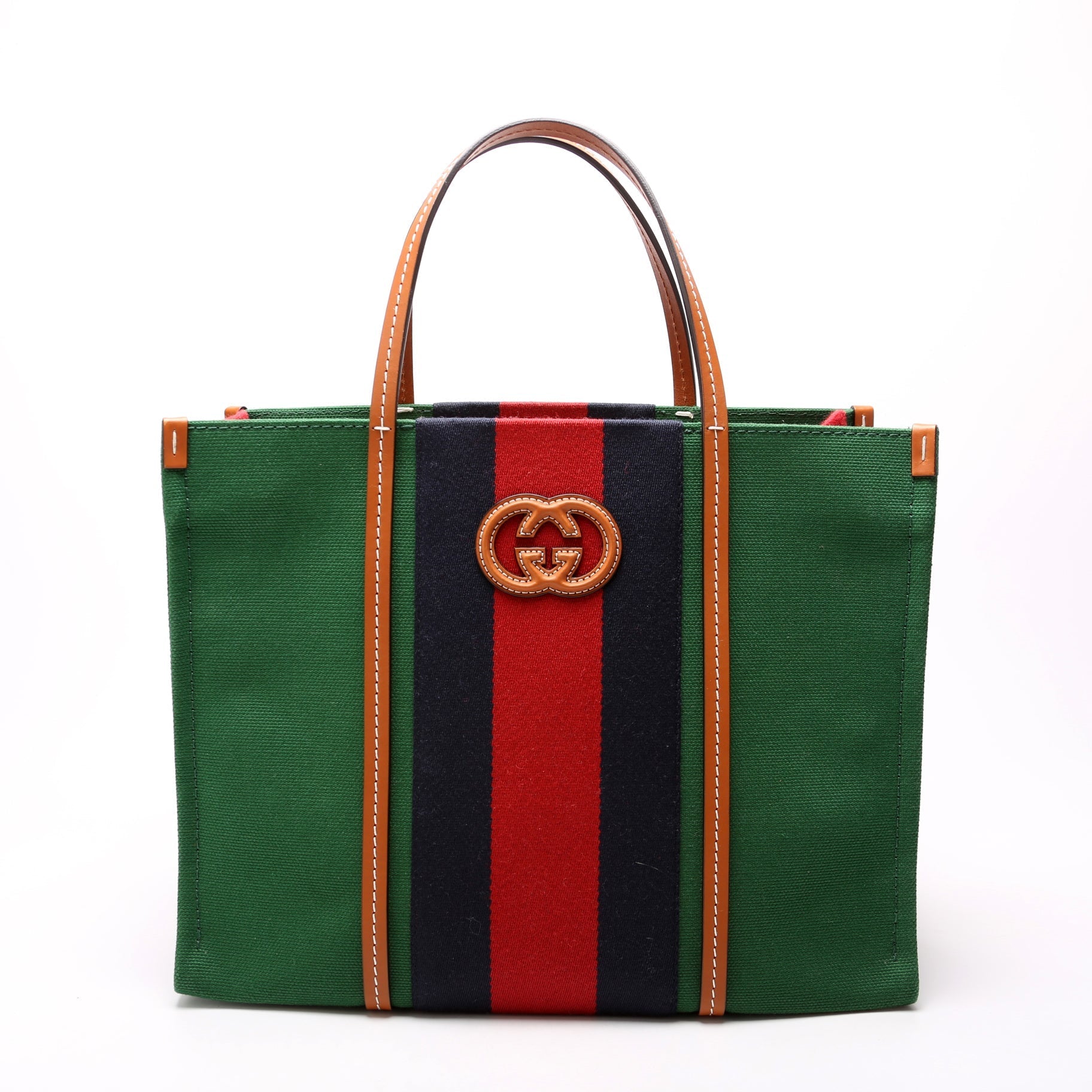 Gucci 727721 Small Interlocking G Web Tote Bag