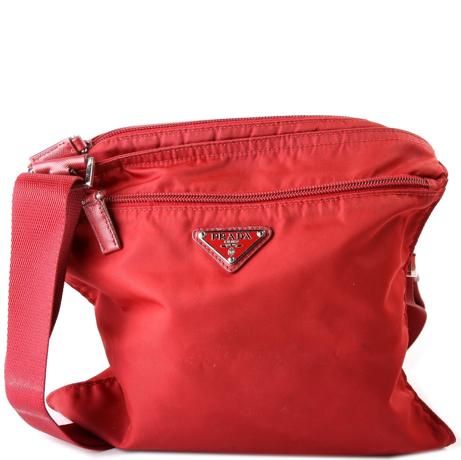 Prada Nylon Flat Small Messenger Bag