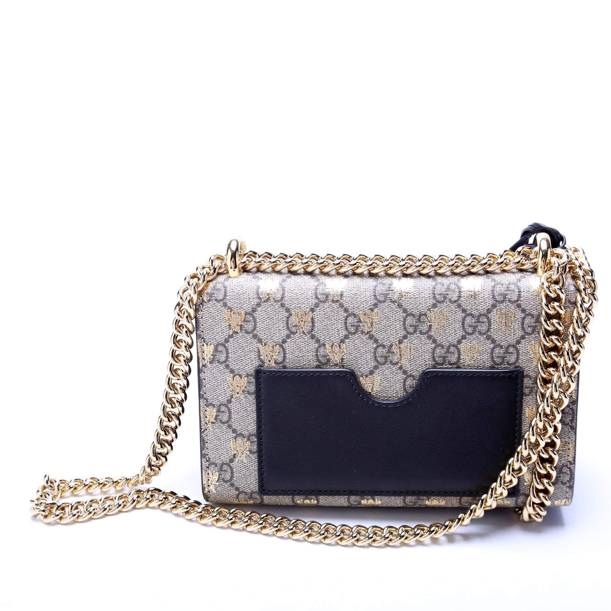 Gucci 409487 Padlock GG Supreme Bee Small Bag