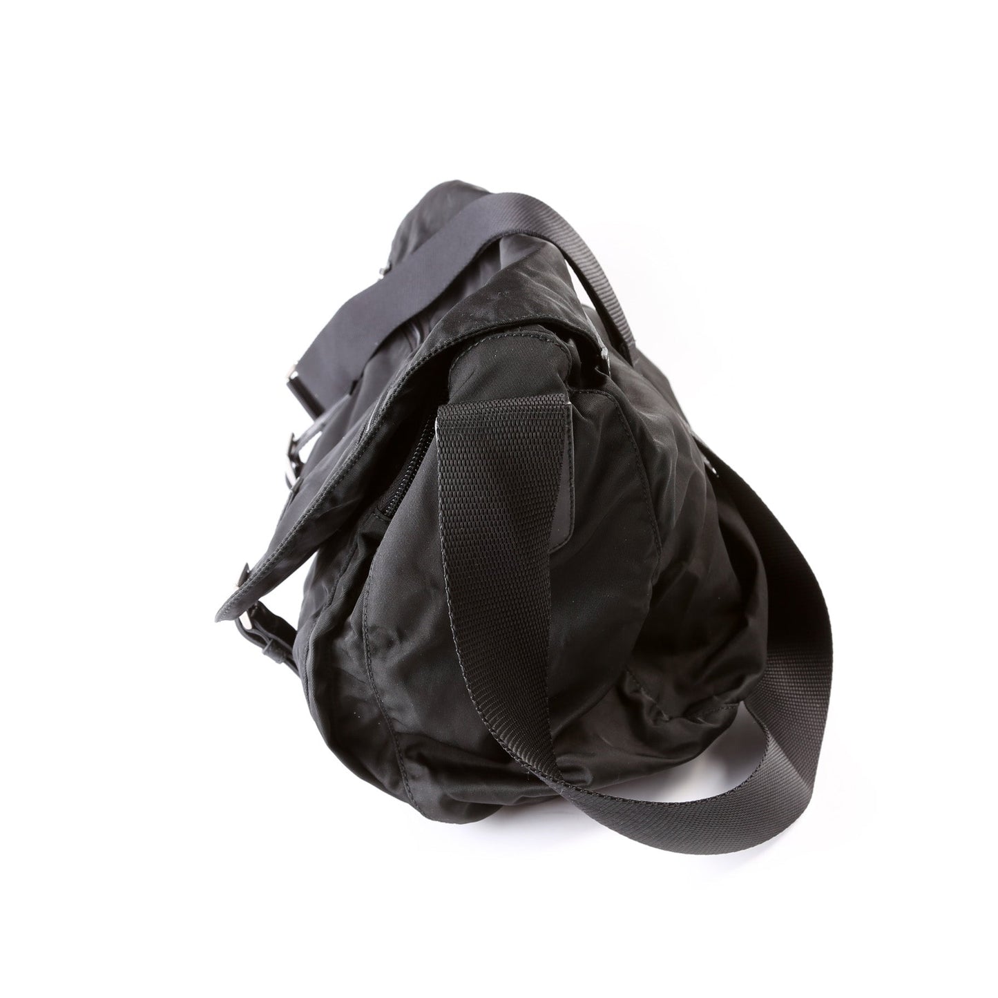 Prada Tessuto Nylon Buckle Messenger Bag