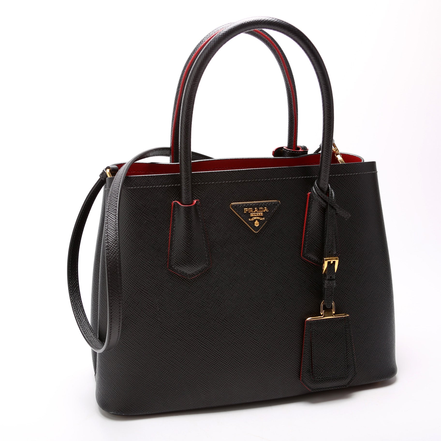 Prada Saffiano Cuir Double Small Bag