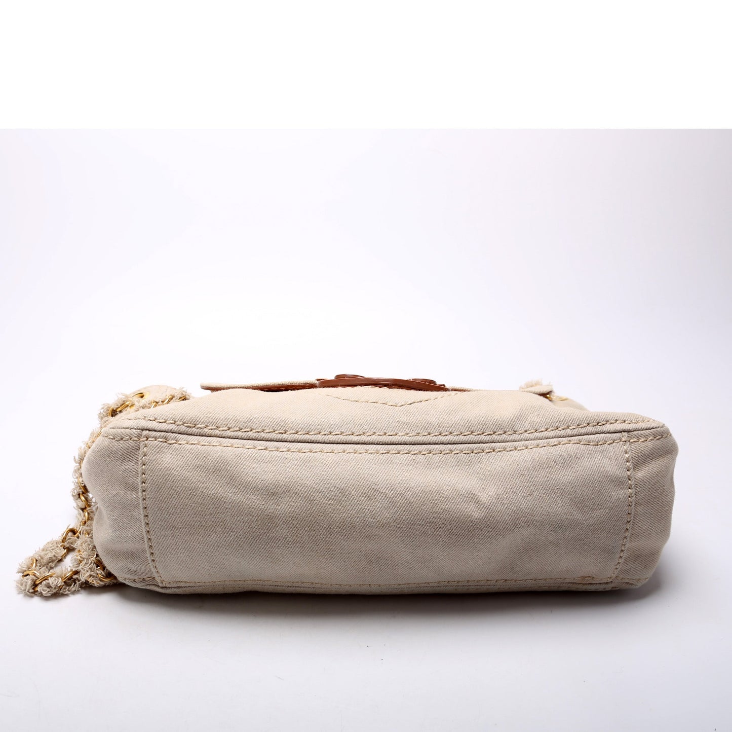 Prada Denim Chain Flap Militare Shoulder Bag