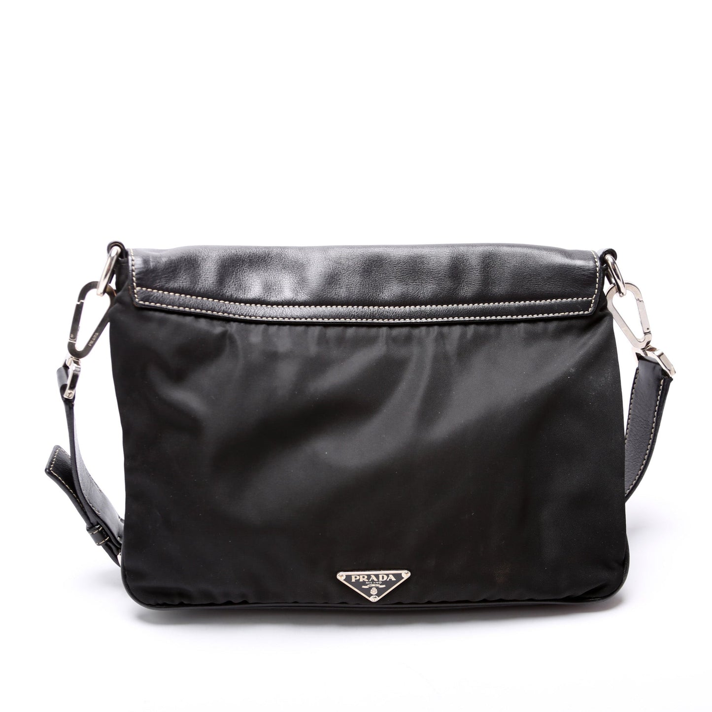 Prada Nylon/Leather Pushlock Shoulder Bag