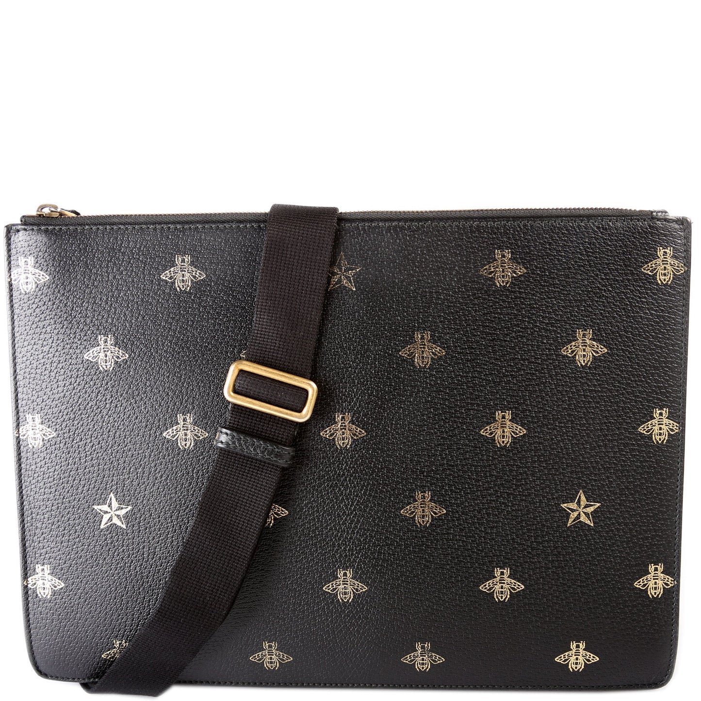 Gucci 450976 Bee Star Leather Messenger Bag