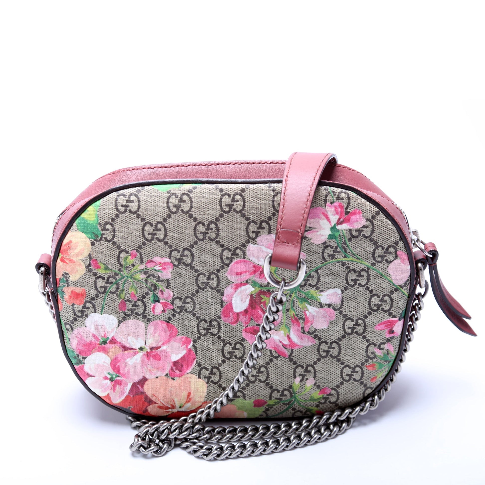 Gucci 409535 GG Supreme Blooms Mini Chain Bag