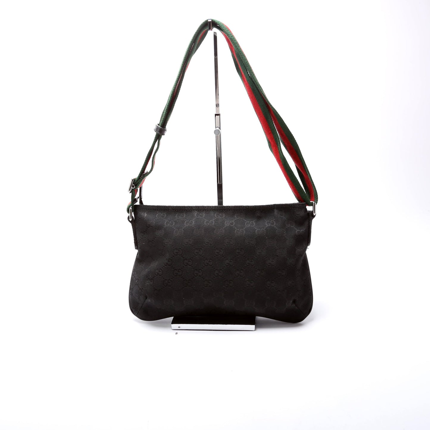 Gucci 189749 GG Canvas Shelly Web Shoulder Bag