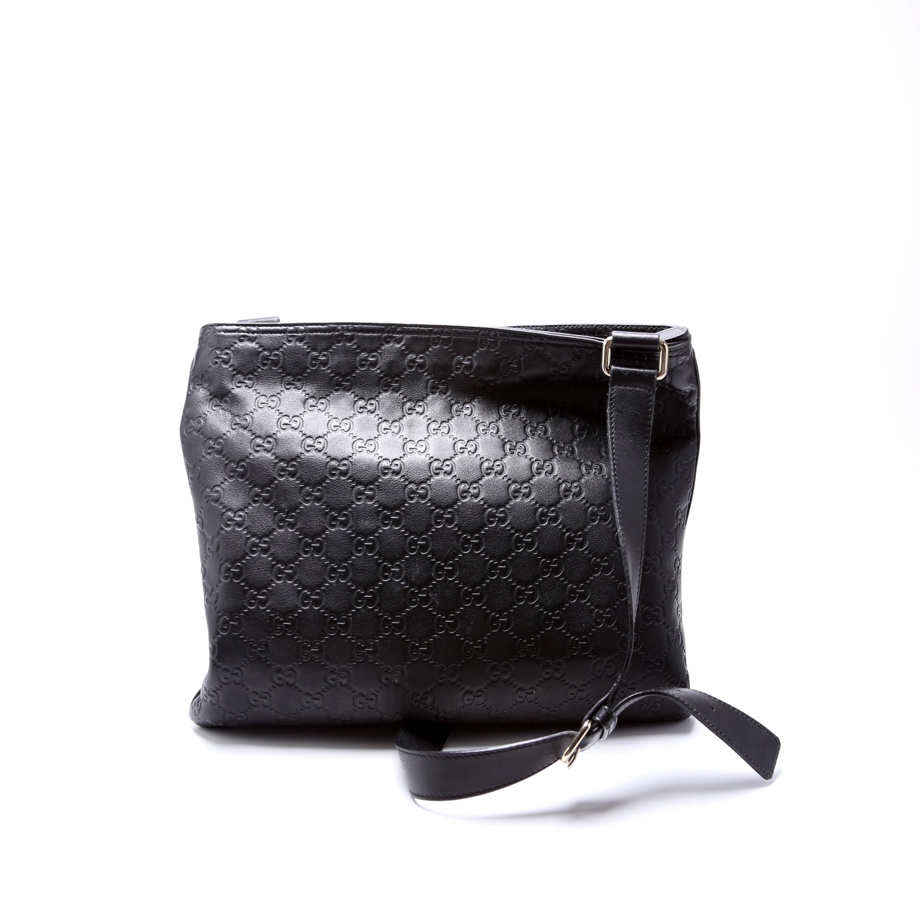 Gucci 201446 002123 Leather Messenger Bag