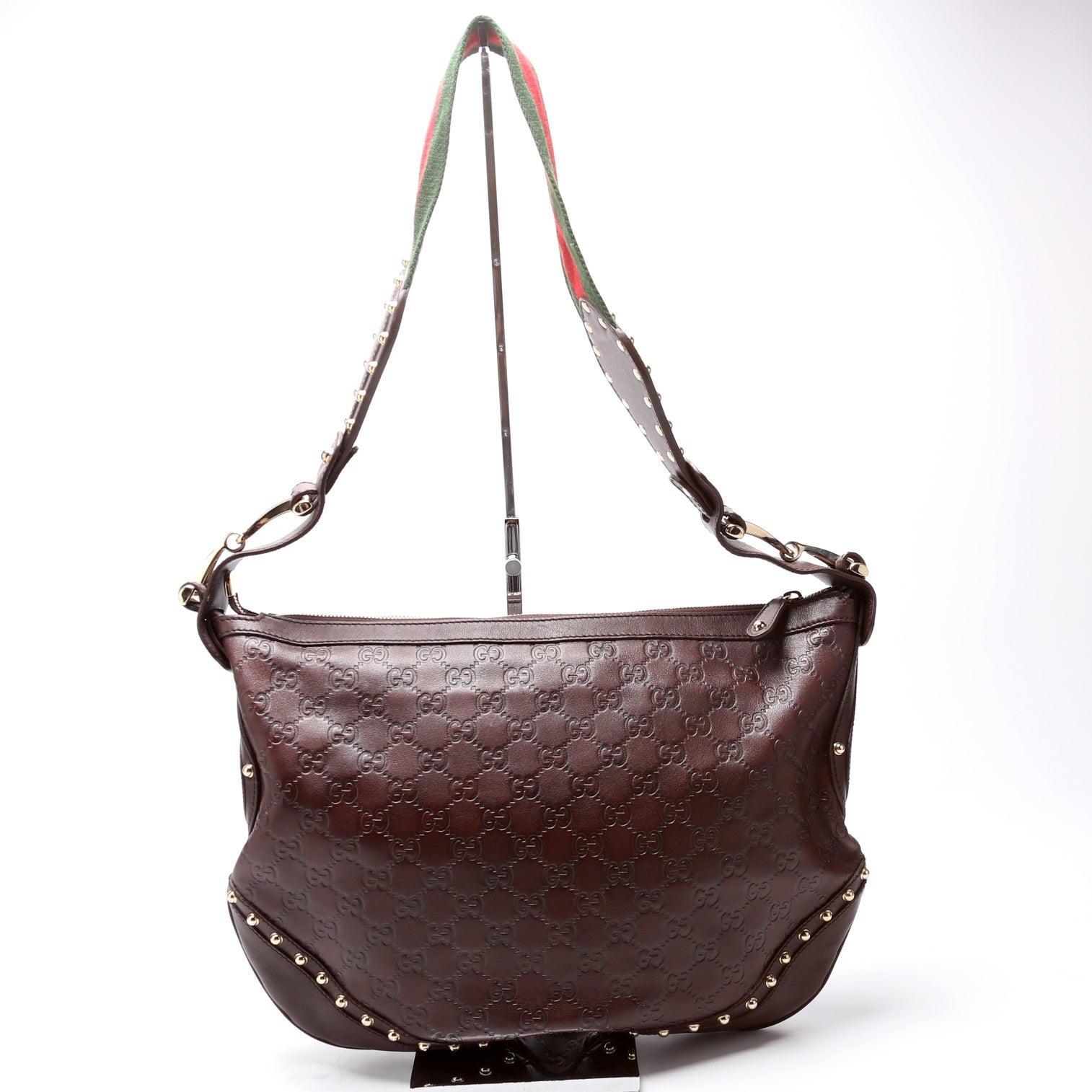 Gucci 153691 Leather Studded Pelham Hobo Bag