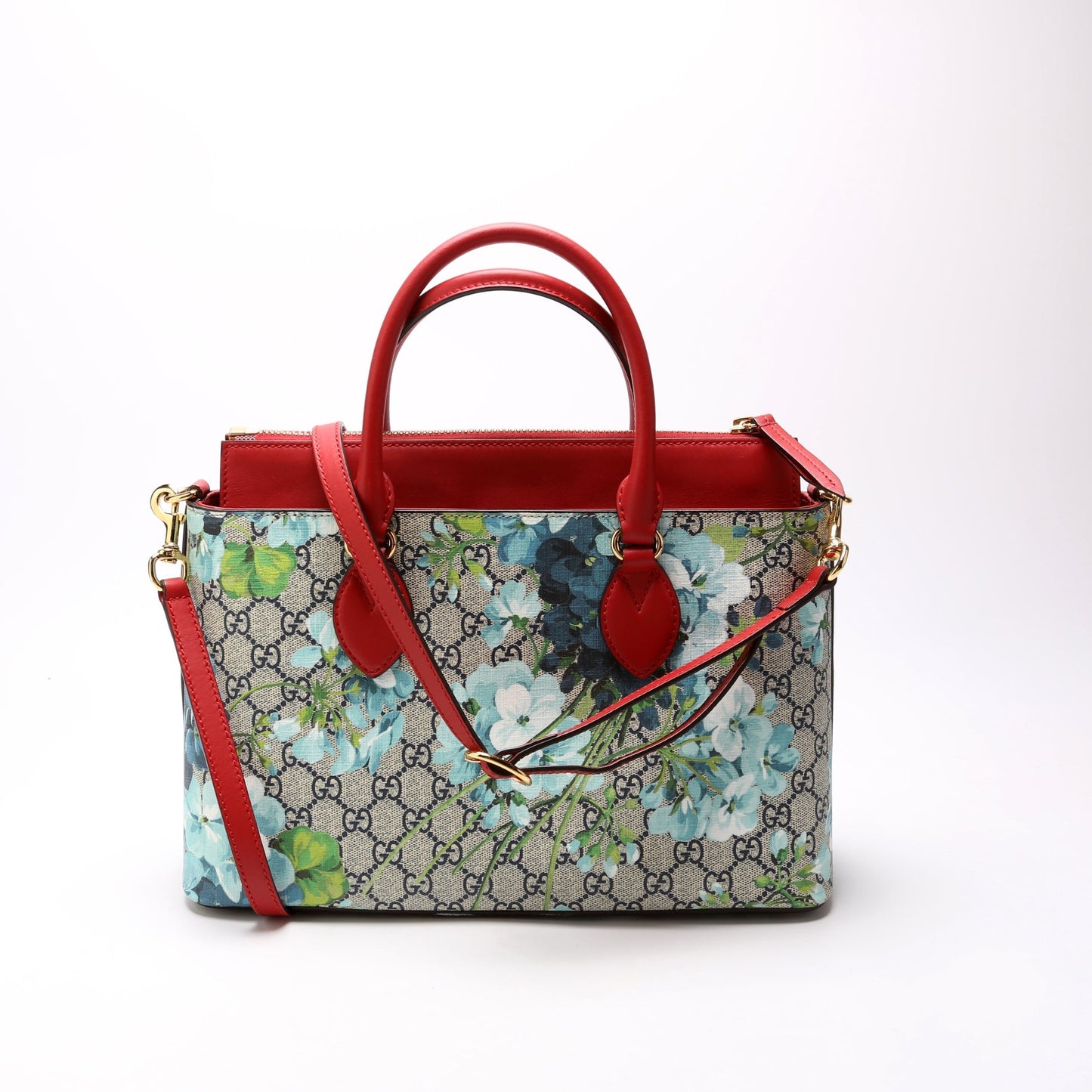 Gucci 546316 GG Blooms Medium Zip Tote Bag