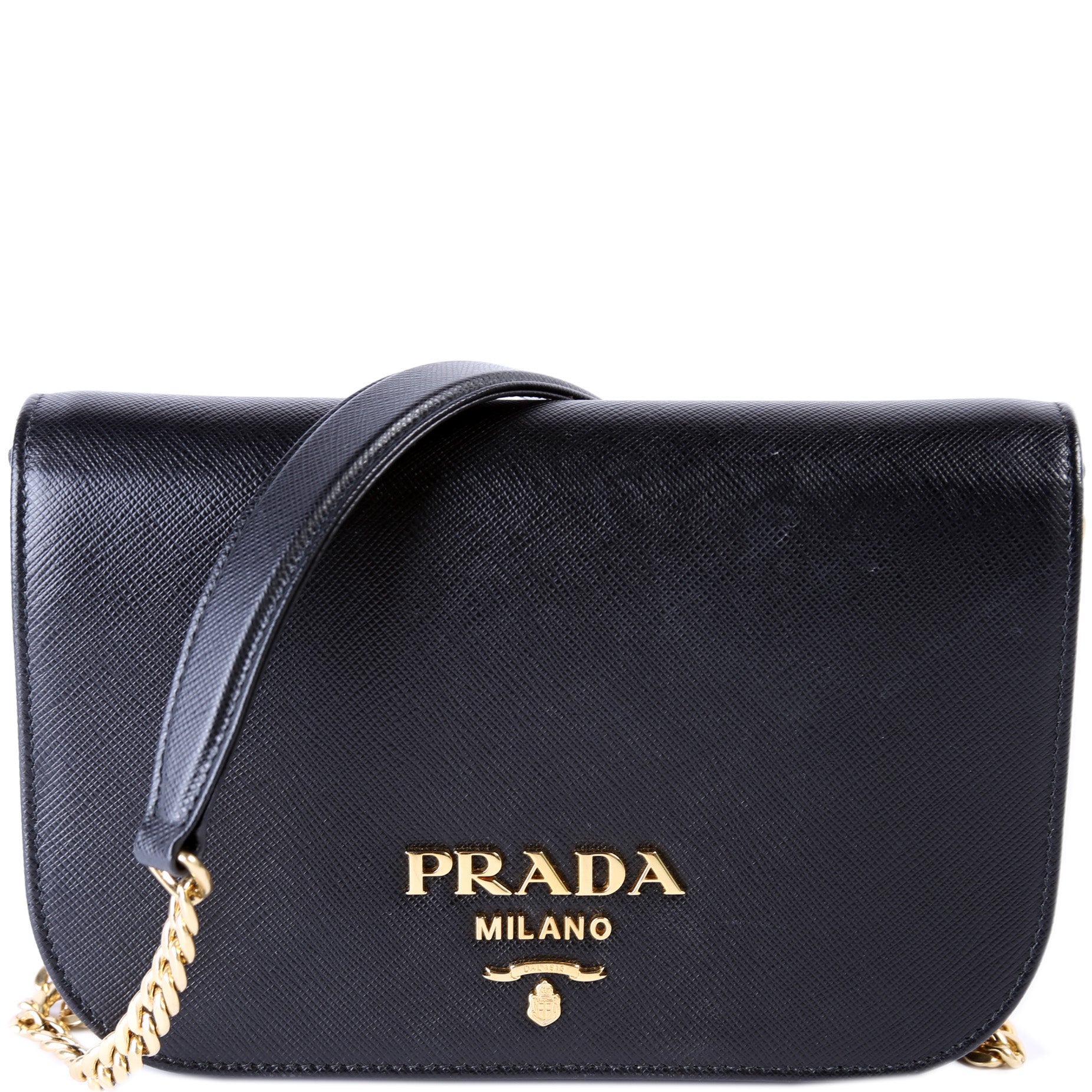 Prada 1BP013 Saffiano Lux Flap Crossbody Bag