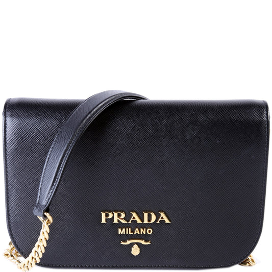 Prada 1BP013 Saffiano Lux Flap Crossbody Bag