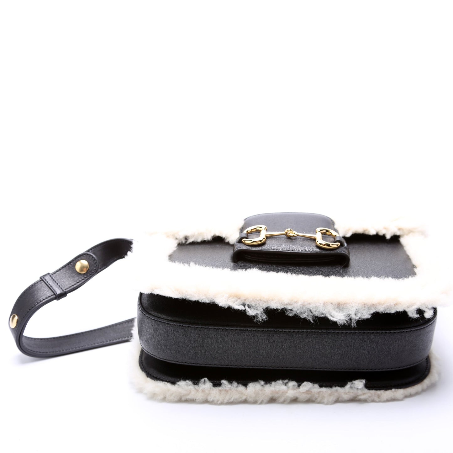 Gucci 602204 Horsebit 1955 Shearling/Leather Shoulder Bag