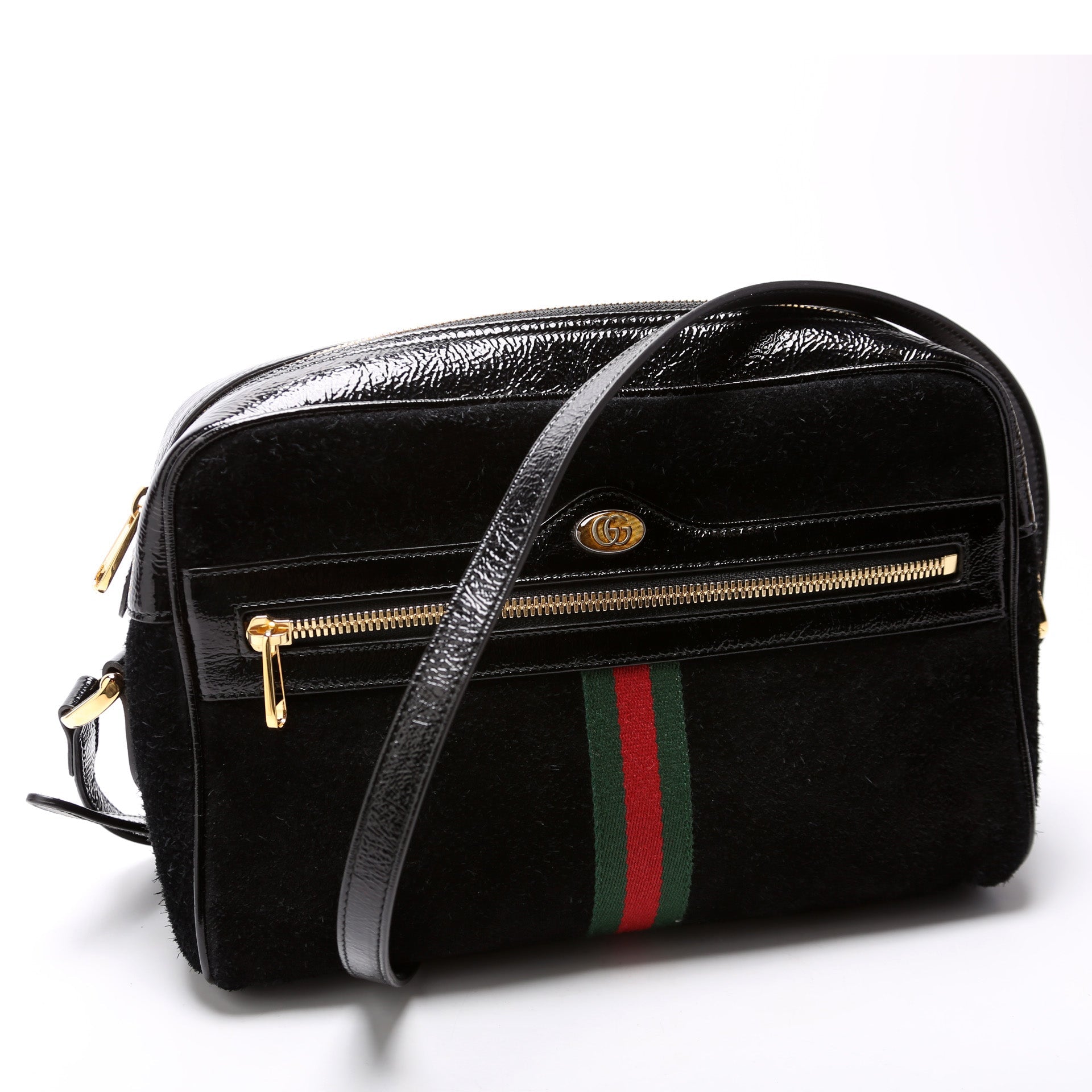 Gucci 517080 Ophidia Suede Small Crossbody Bag