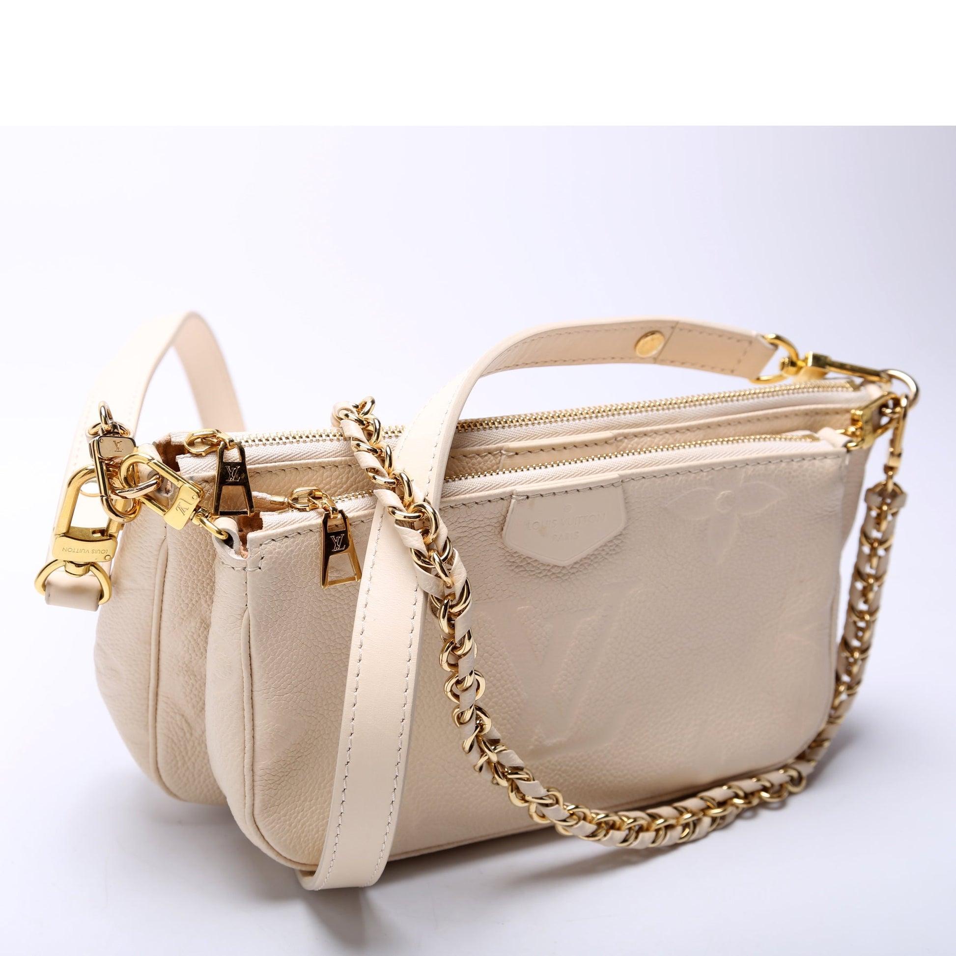  Louis Vuitton Multi Pochette Empreinte Cream