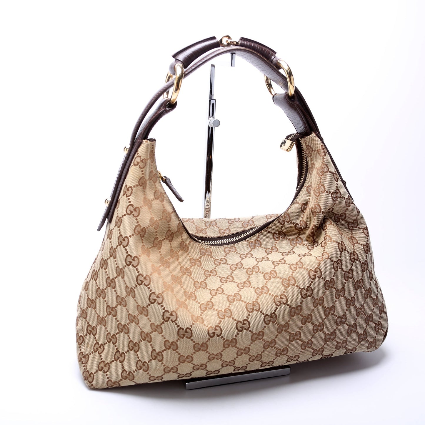 Gucci Horsebit GG Canvas Hobo Bag