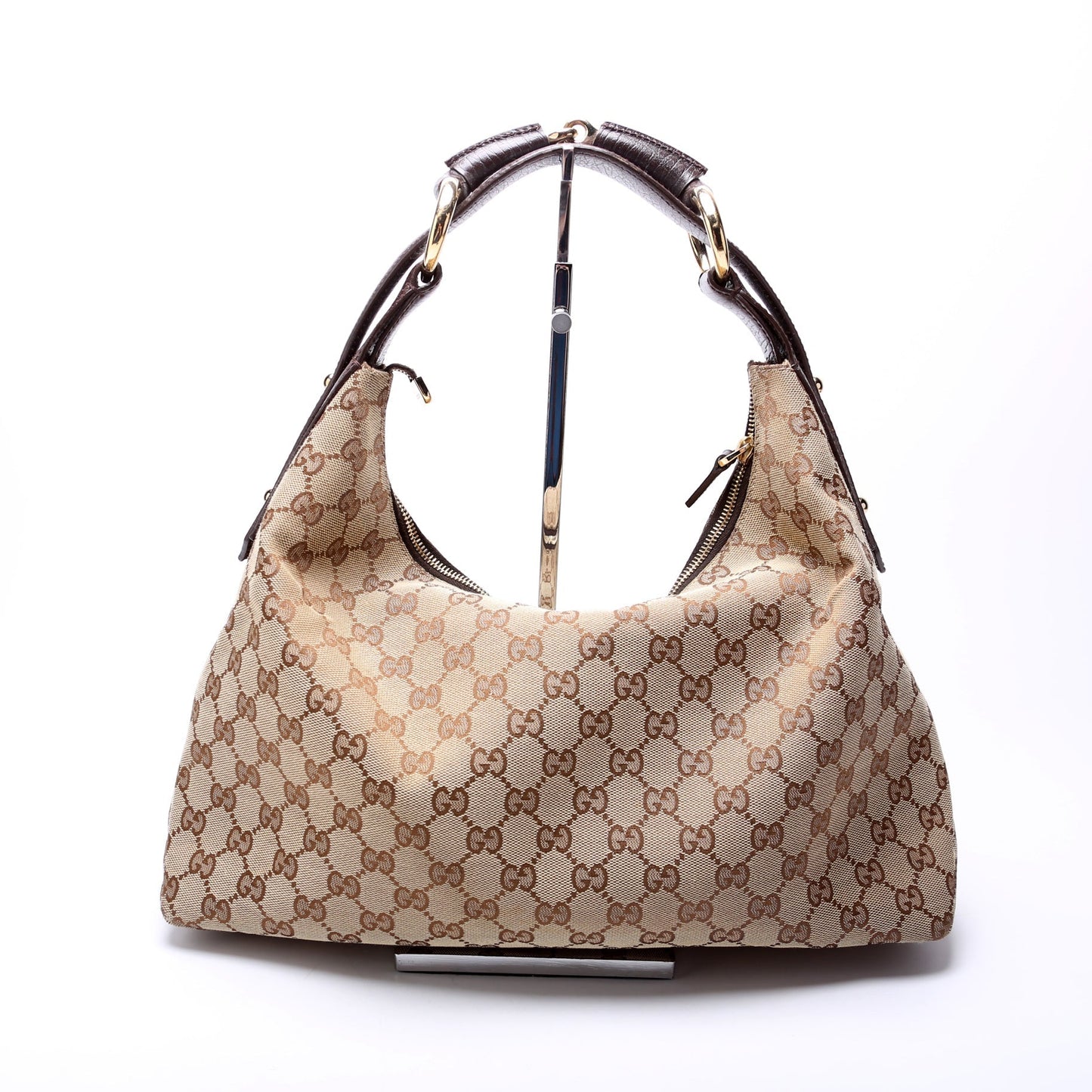 Gucci Horsebit GG Canvas Hobo Bag