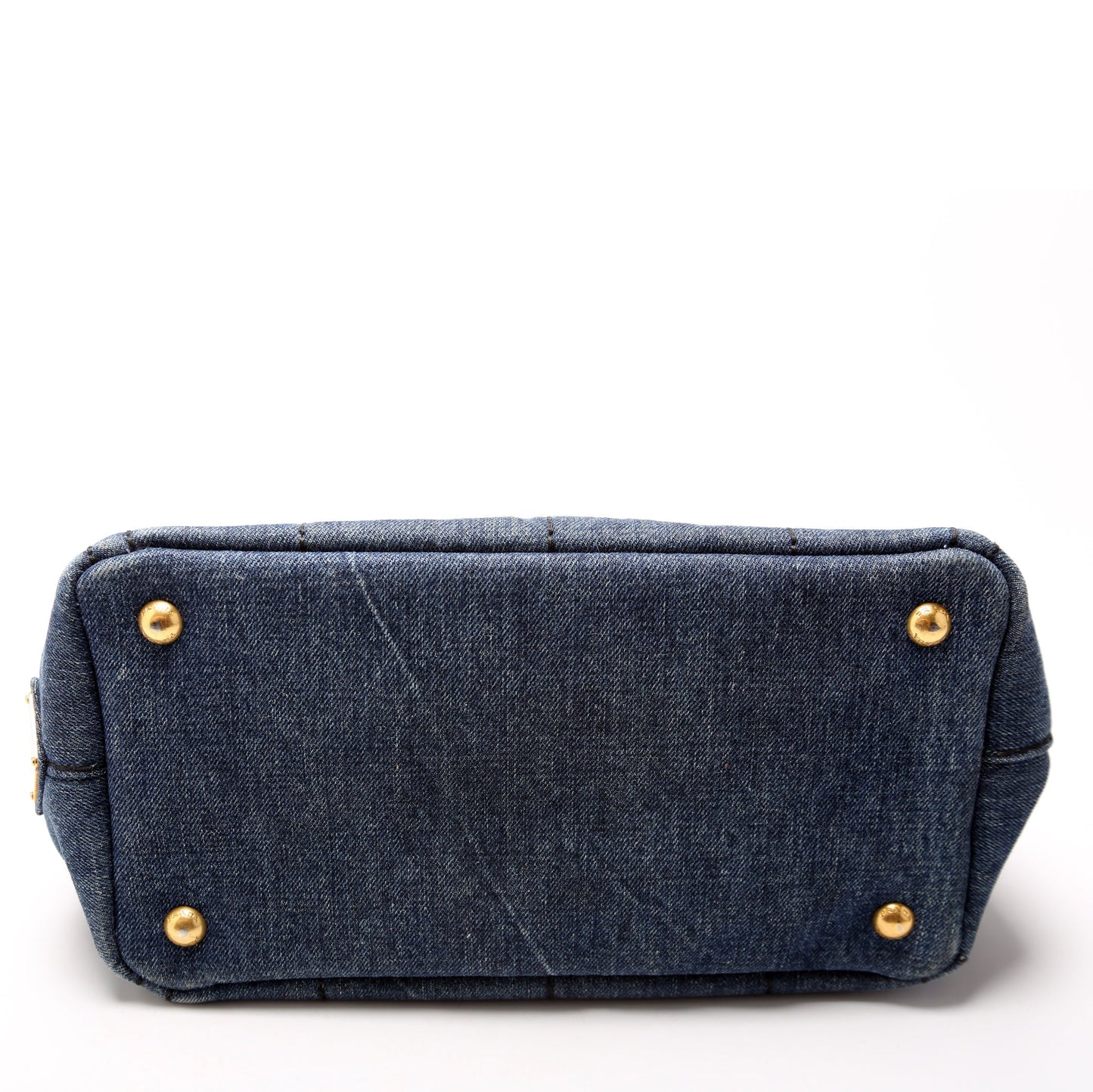Prada Canapa Denim Canvas Small Tote Bag