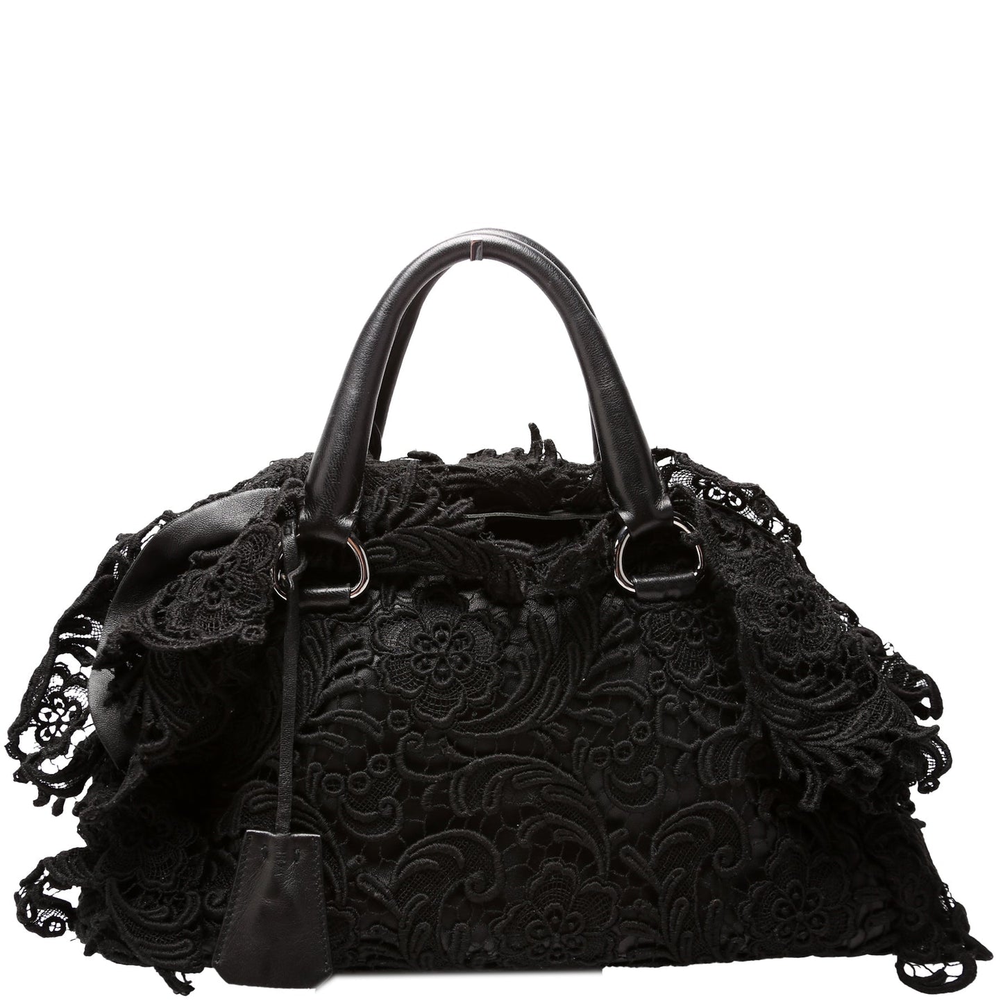 Prada Pizzo Lace Top Handle Bag