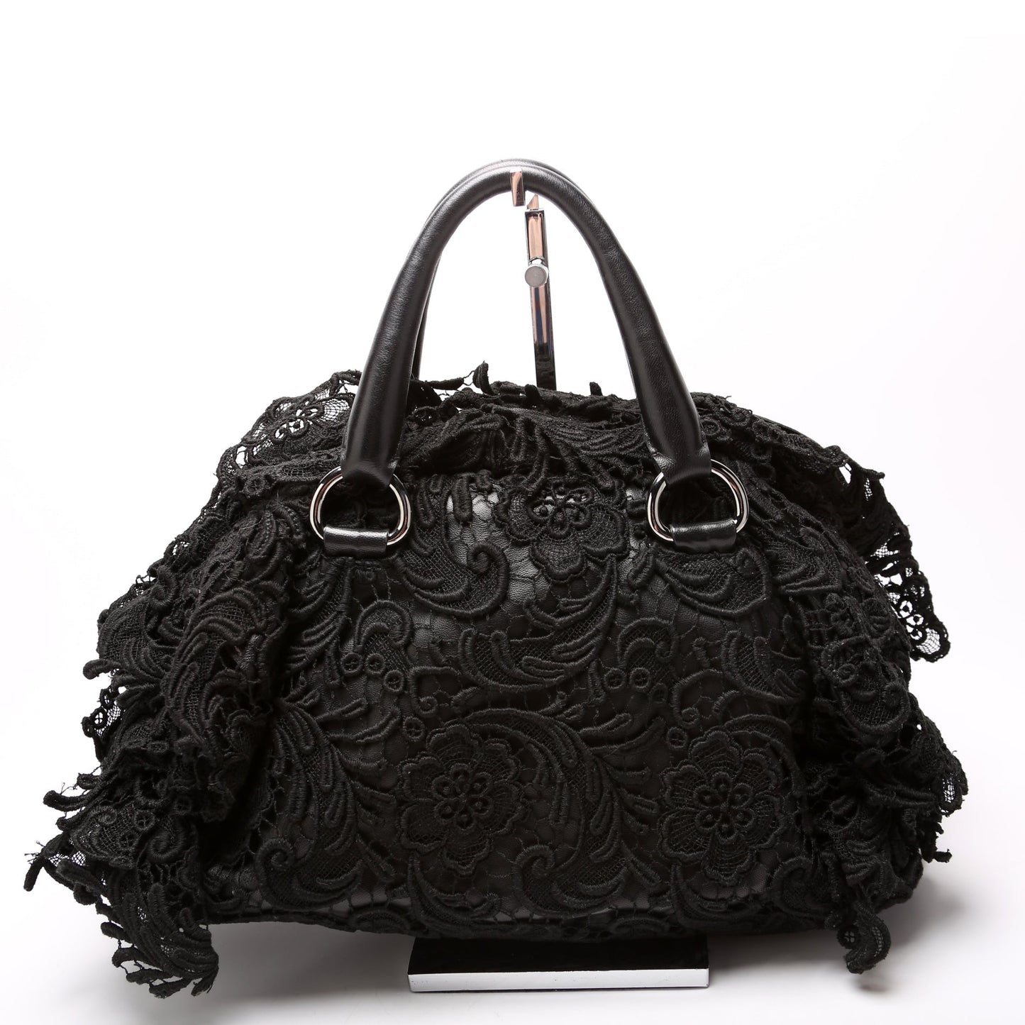 Prada Pizzo Lace Top Handle Bag