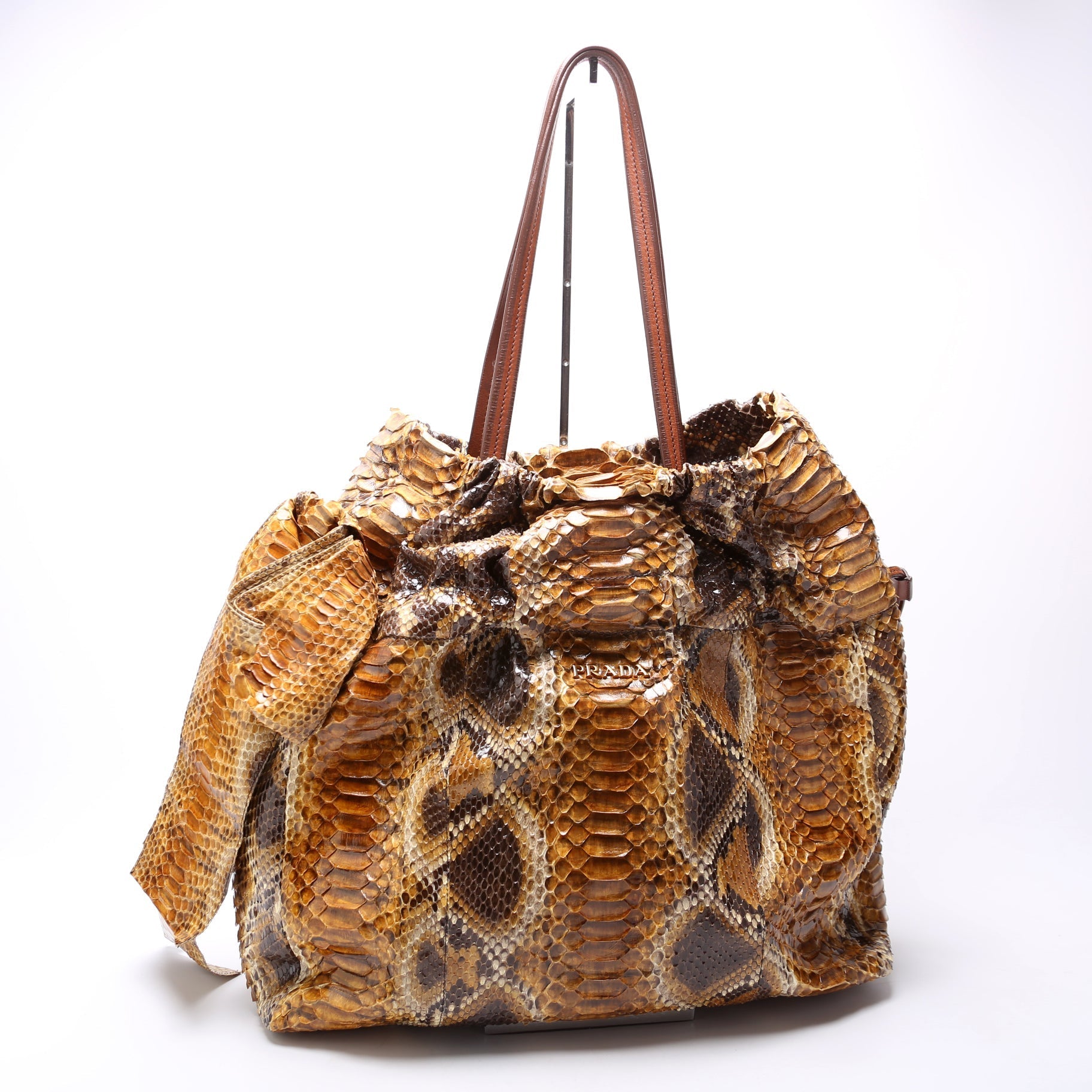 Prada Python Drawstring Tote Bag