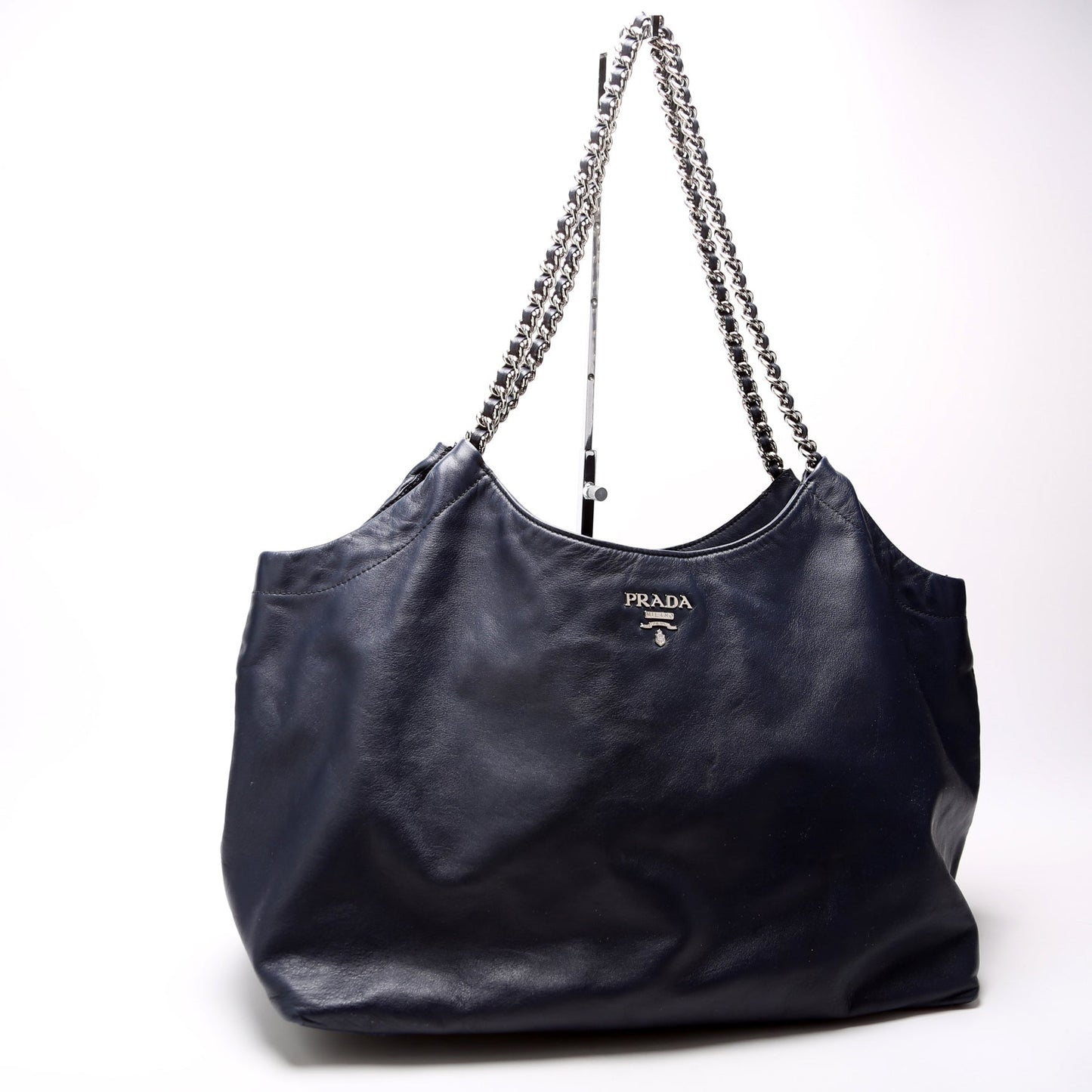Prada Soft Calfskin Chain Tote Bag