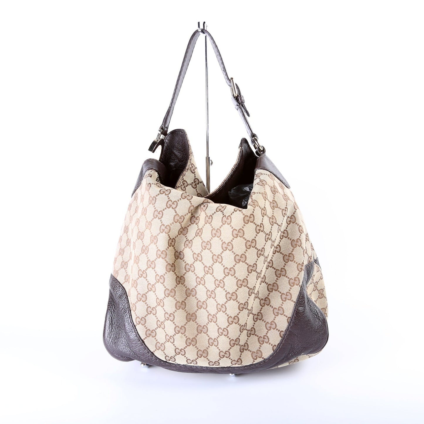 Gucci 203506 GG Canvas Charlotte Medium Hobo Bag