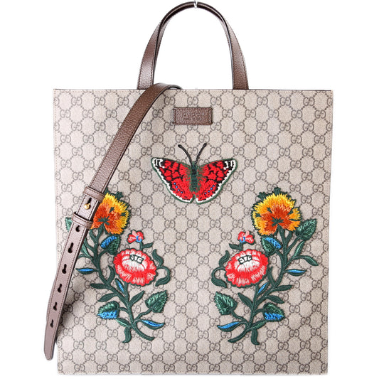 Gucci Soft GG Supreme Embroidered Vertical Tote 450950 Bag