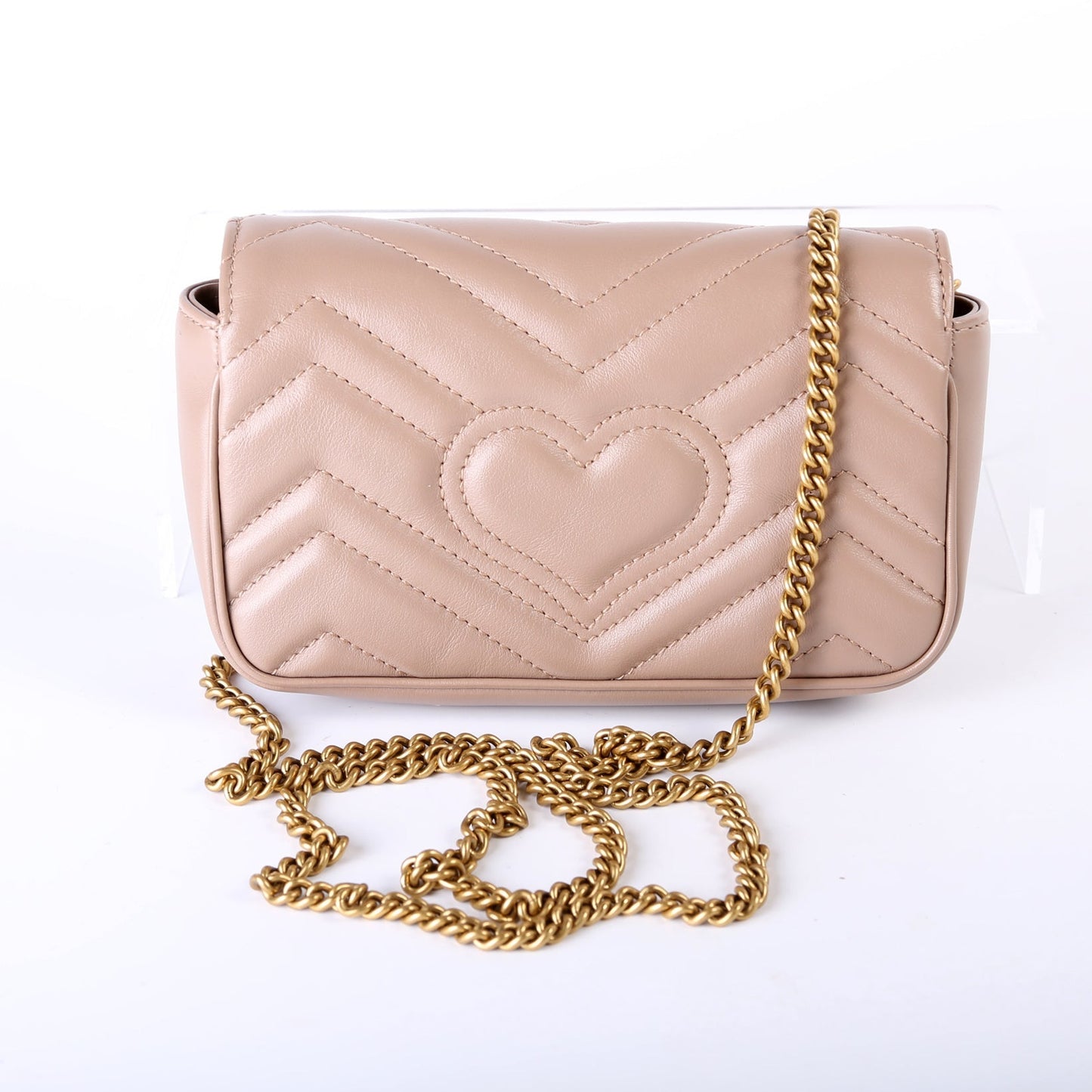 Gucci 476433 Marmont Torchon Leather Super Mini Flap Bag