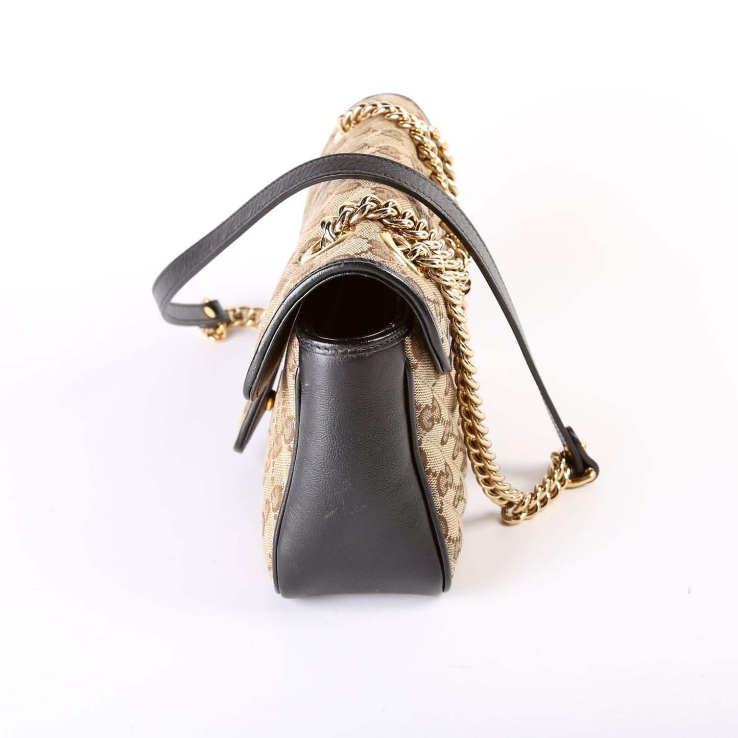 Gucci 443497 Marmont GG Canvas Shoulder Small Flap Bag