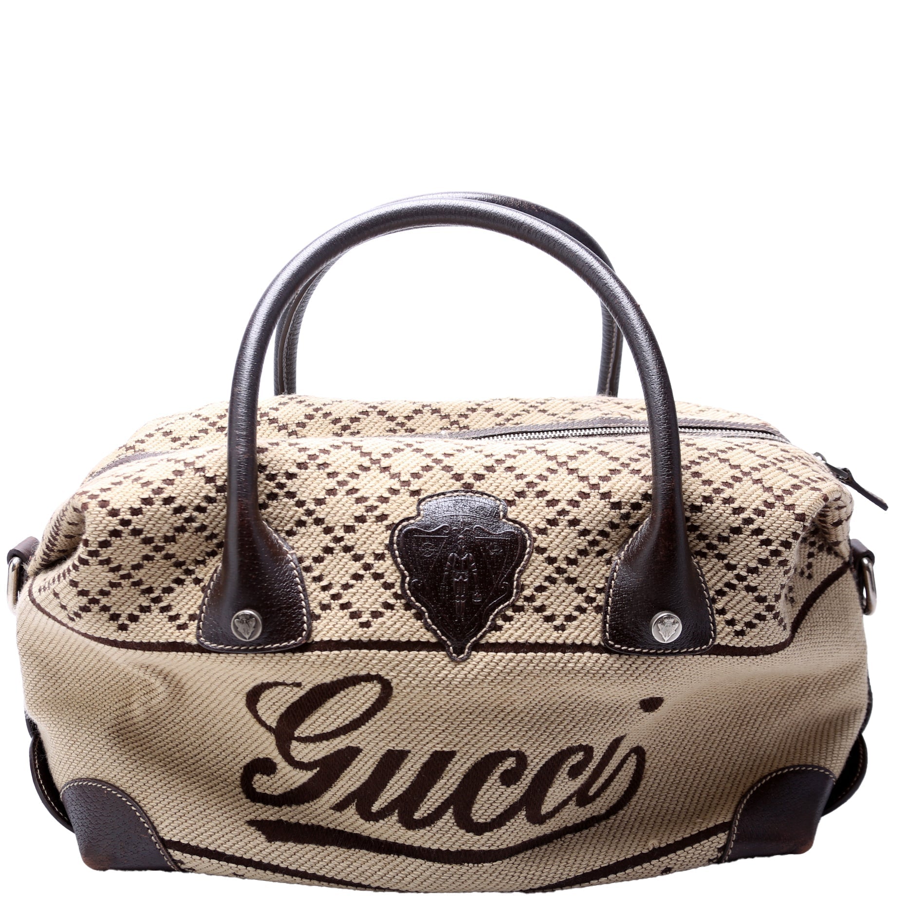 Gucci Diamante Canvas Hysteria Large Boston 181496 Bag