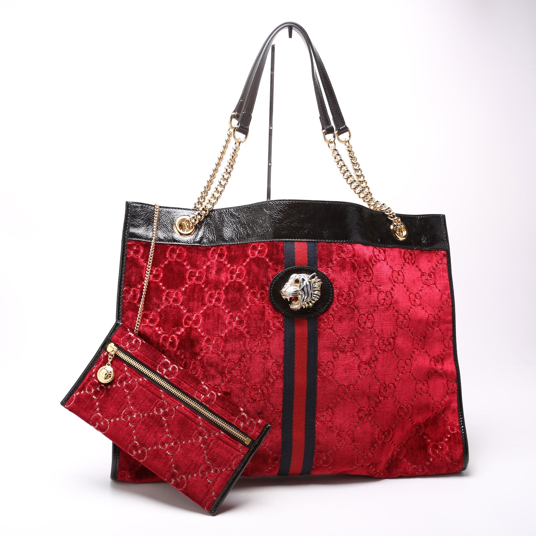 Gucci 537219 GG Velvet Rajah Tote Bag