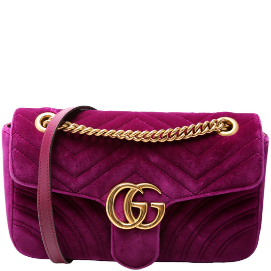 Gucci 443497 Marmont Shoulder Velvet Small Flap Bag
